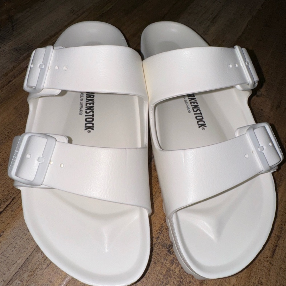 White Birkenstock Foam Sandals